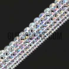 Glass Iridescent Clear Mermaid Pearls 8mm 6 Dozen
